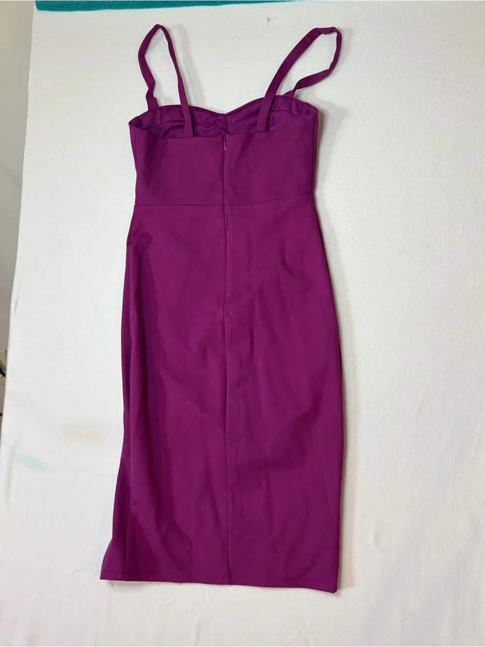 Lulu's Fuchsia Purple-Strap Midi Lined Knit/Spandex Dress - Picture 2 of 4